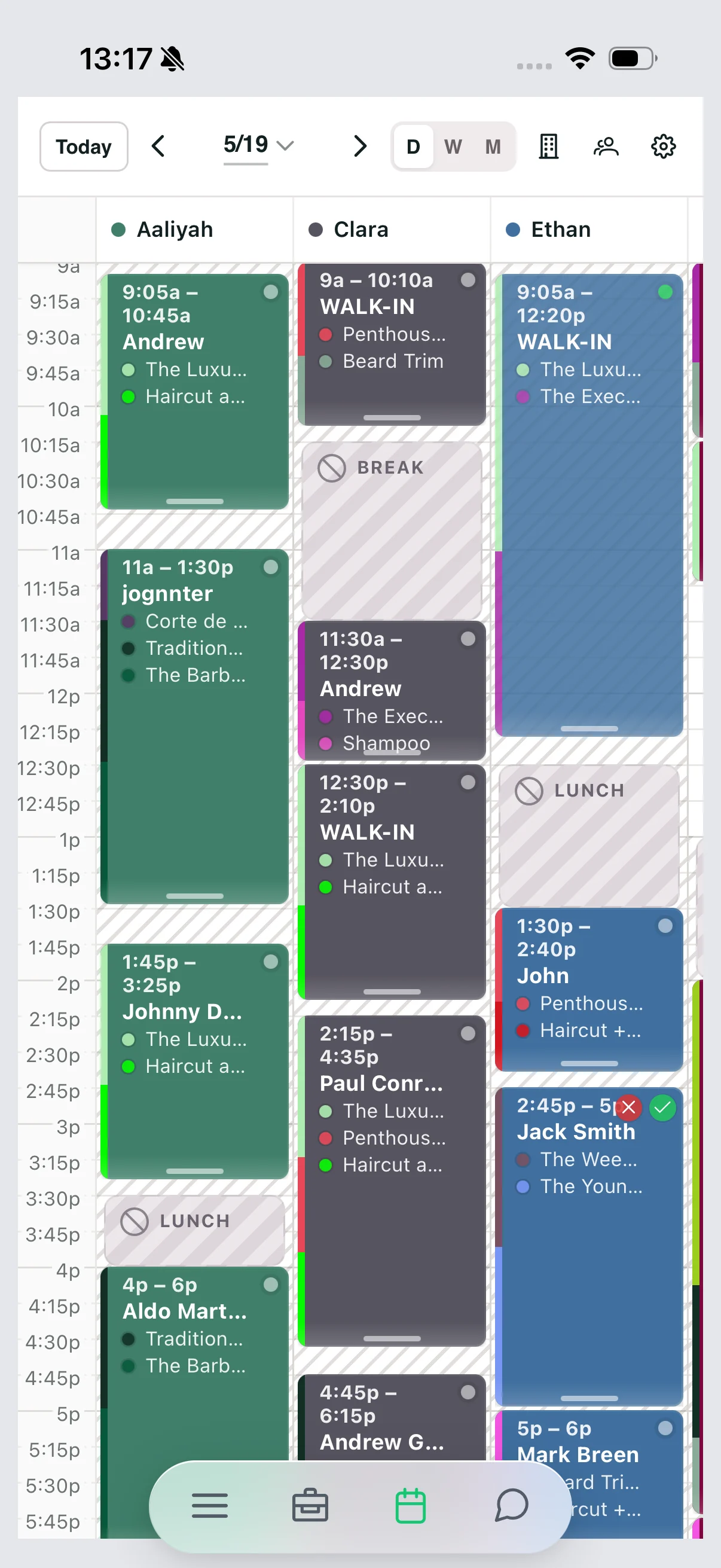 L'agenda du barbier sur iPhone